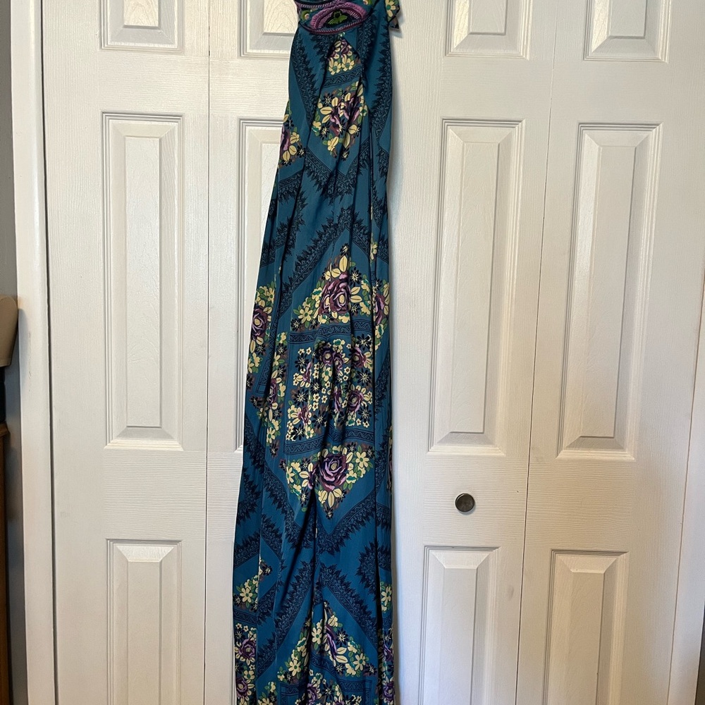 🌺 2/$50 or 3/$60! Free People Floral Halter Jumpsuit in Teal and Purple